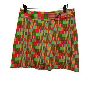 Liz Claiborne Golf Skort Skirt Multicolor Size 8 Bright Retro Geometric